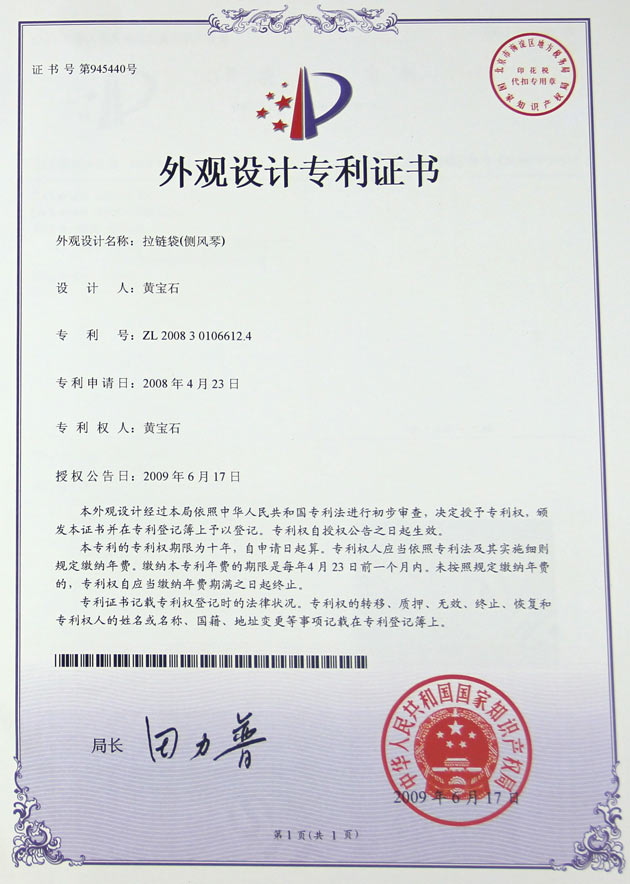 （拉鏈袋-側(cè)風(fēng)琴)外觀設(shè)計(jì)專(zhuān)利